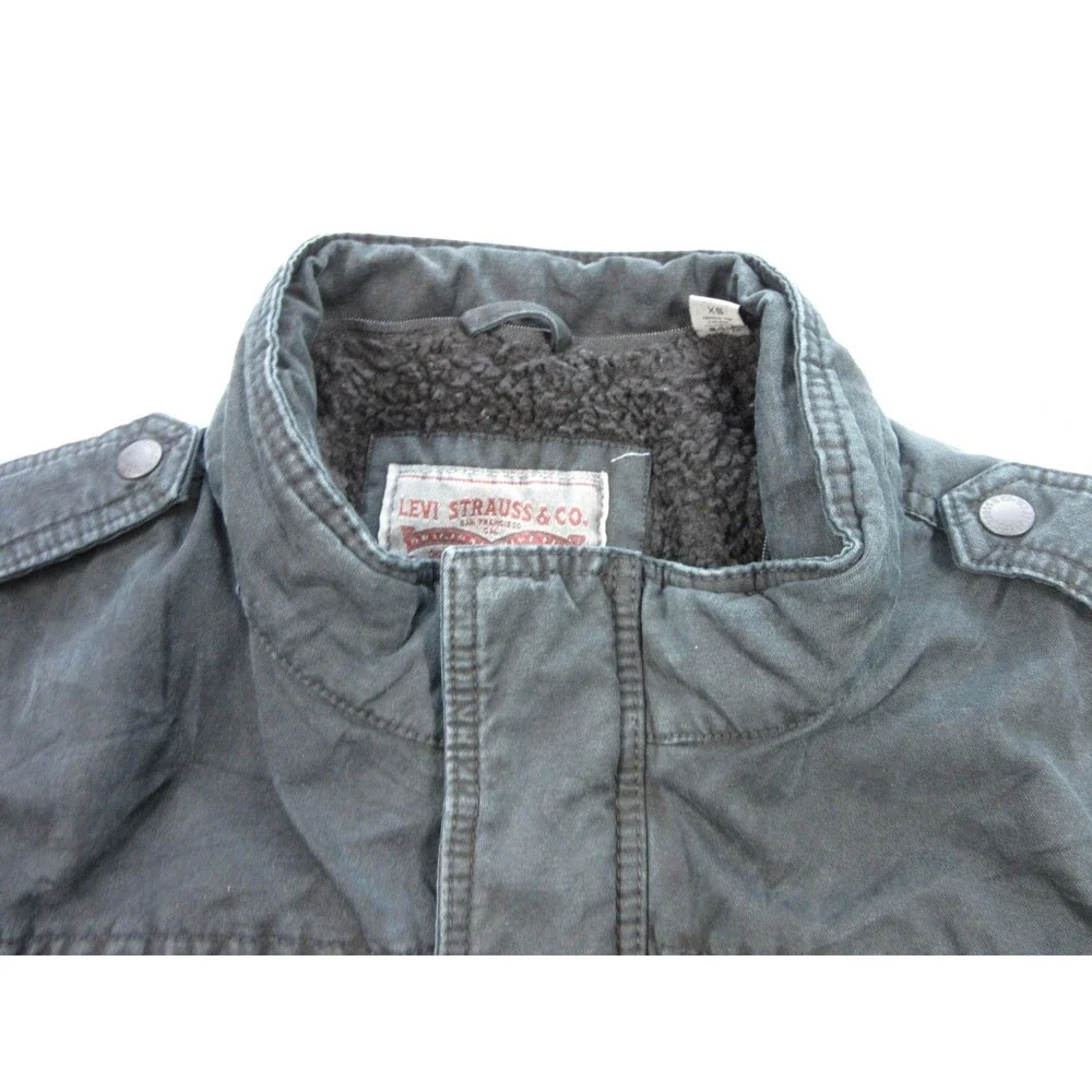 Levi’s Denim Jean Jacket Men’s Small Black Sherpa Lined Trucker Retro Y2K